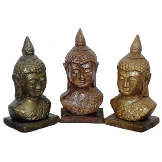 Buddha Bust Statue Set (Set of 3)