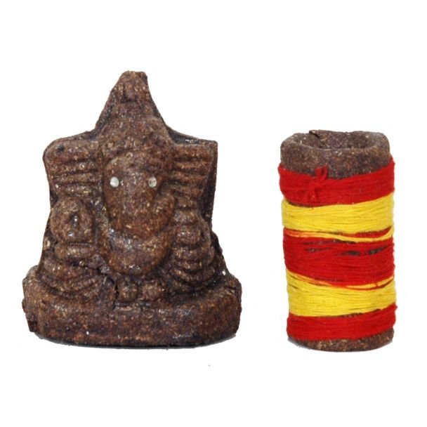 Mini Ganesh Idol with Thread-Wrapped Holder
